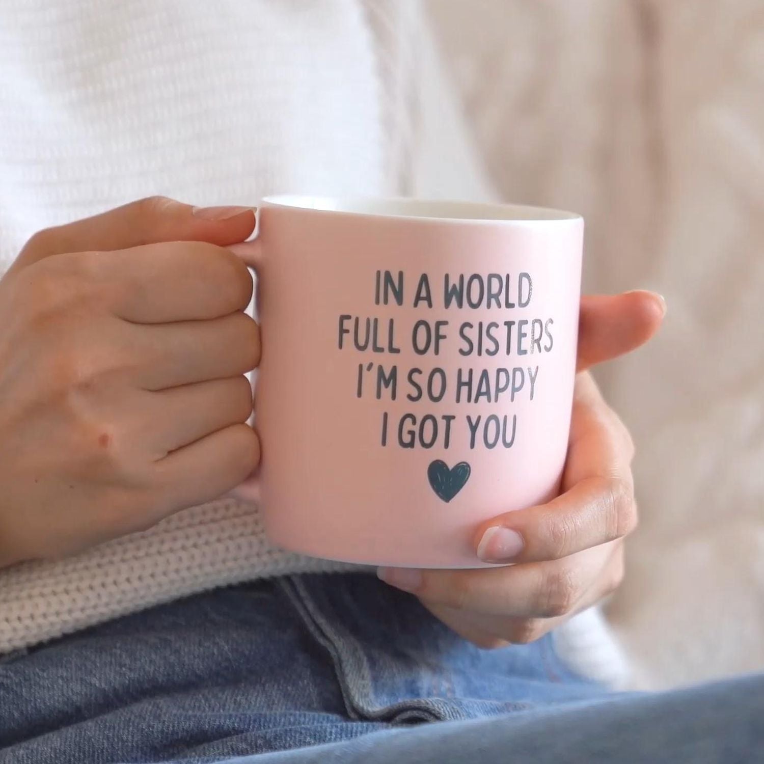 Sisters Mug & Cozy Socks Set – So Happy I Got You