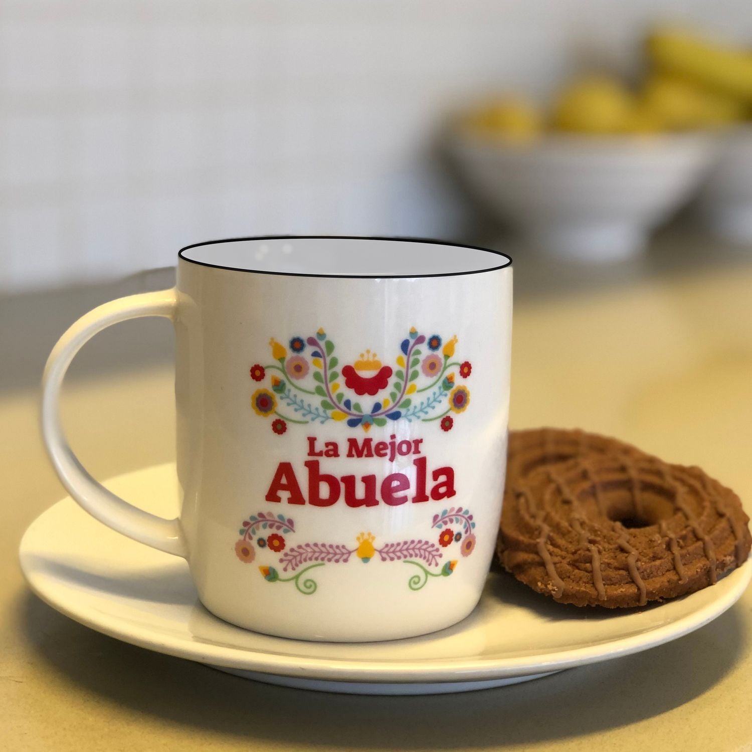 La Mejor Abuela Mug – Colorful Floral Design