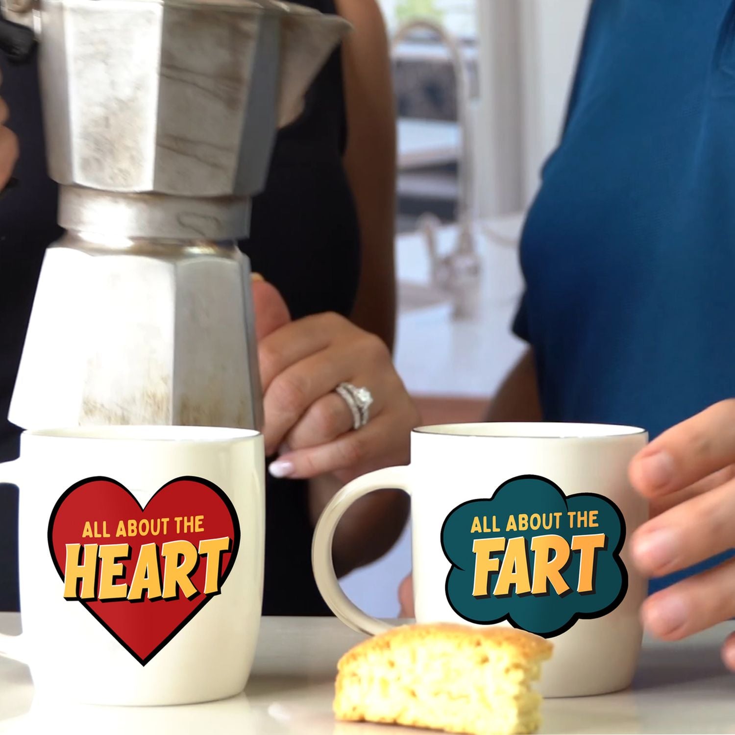 Heart & Fart Mug Set – Love with a Laugh