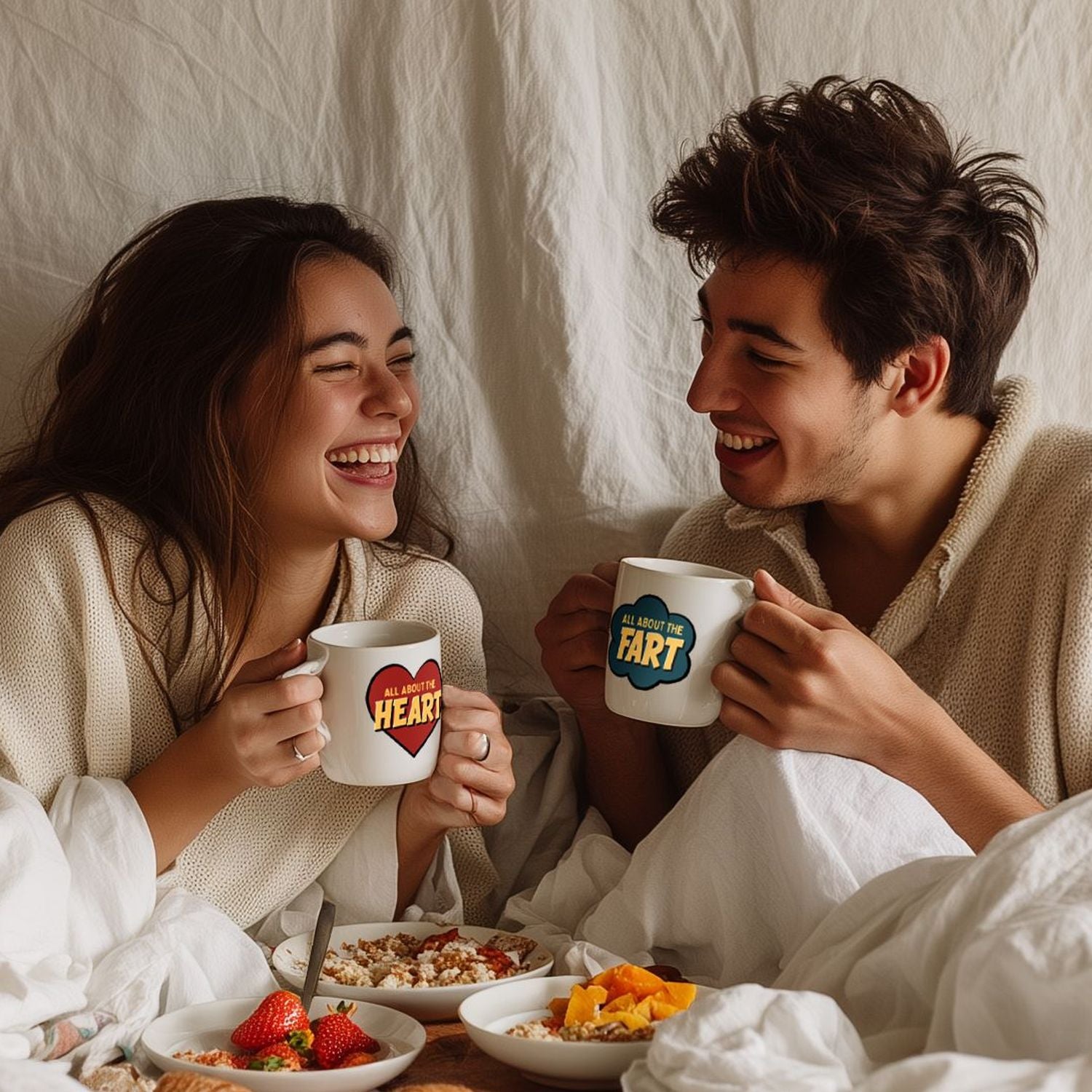 Heart & Fart Mug Set – Love with a Laugh
