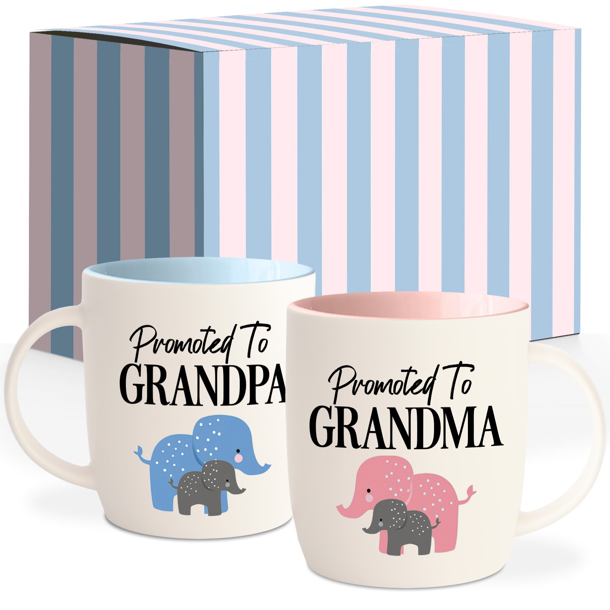 Promoted to Grandma & Grandpa Mug Set – New Grandparents Gift