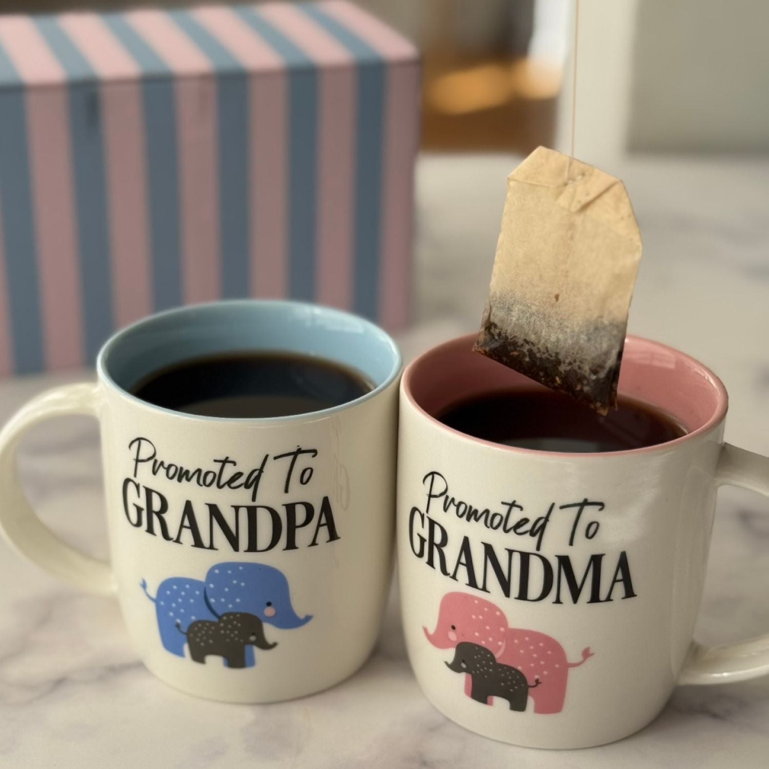 Promoted to Grandma & Grandpa Mug Set – New Grandparents Gift