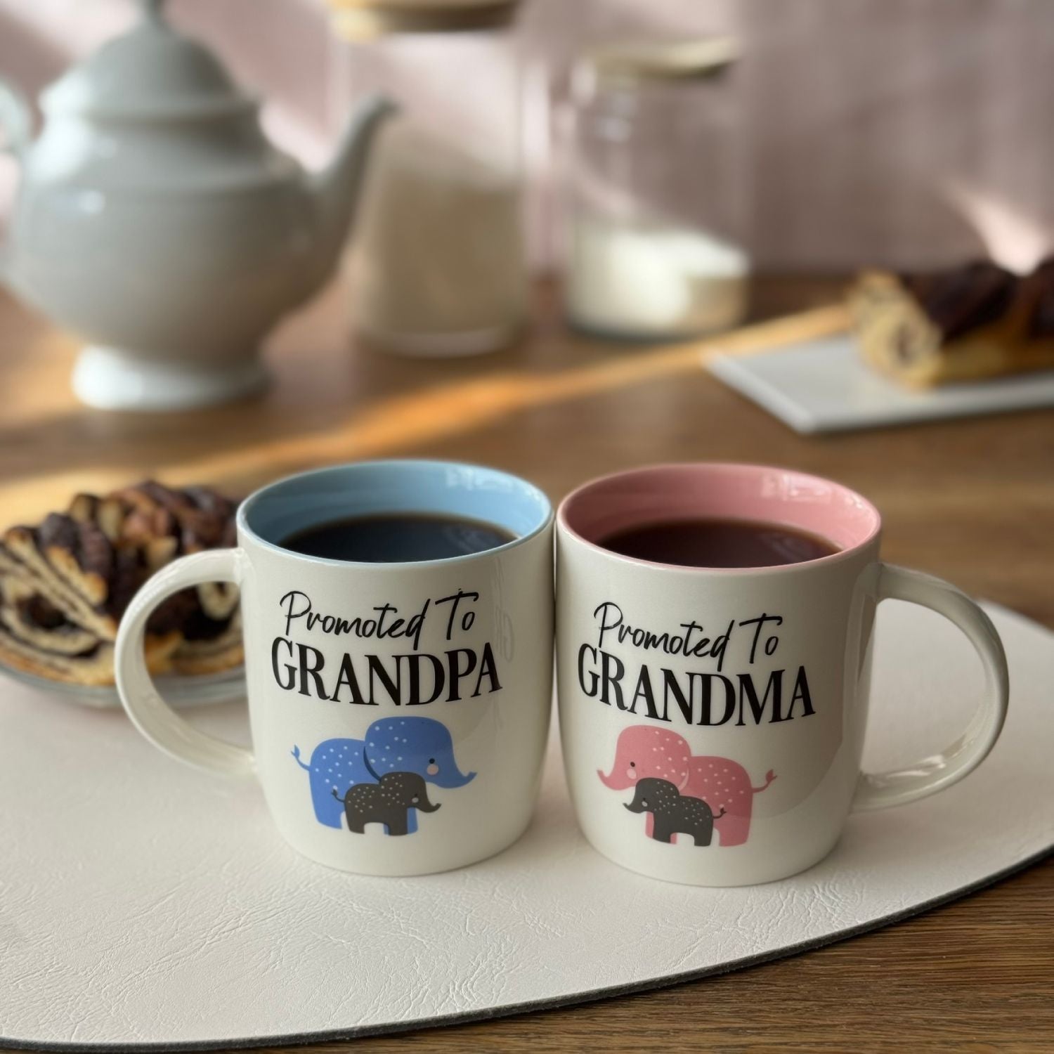 Promoted to Grandma & Grandpa Mug Set – New Grandparents Gift