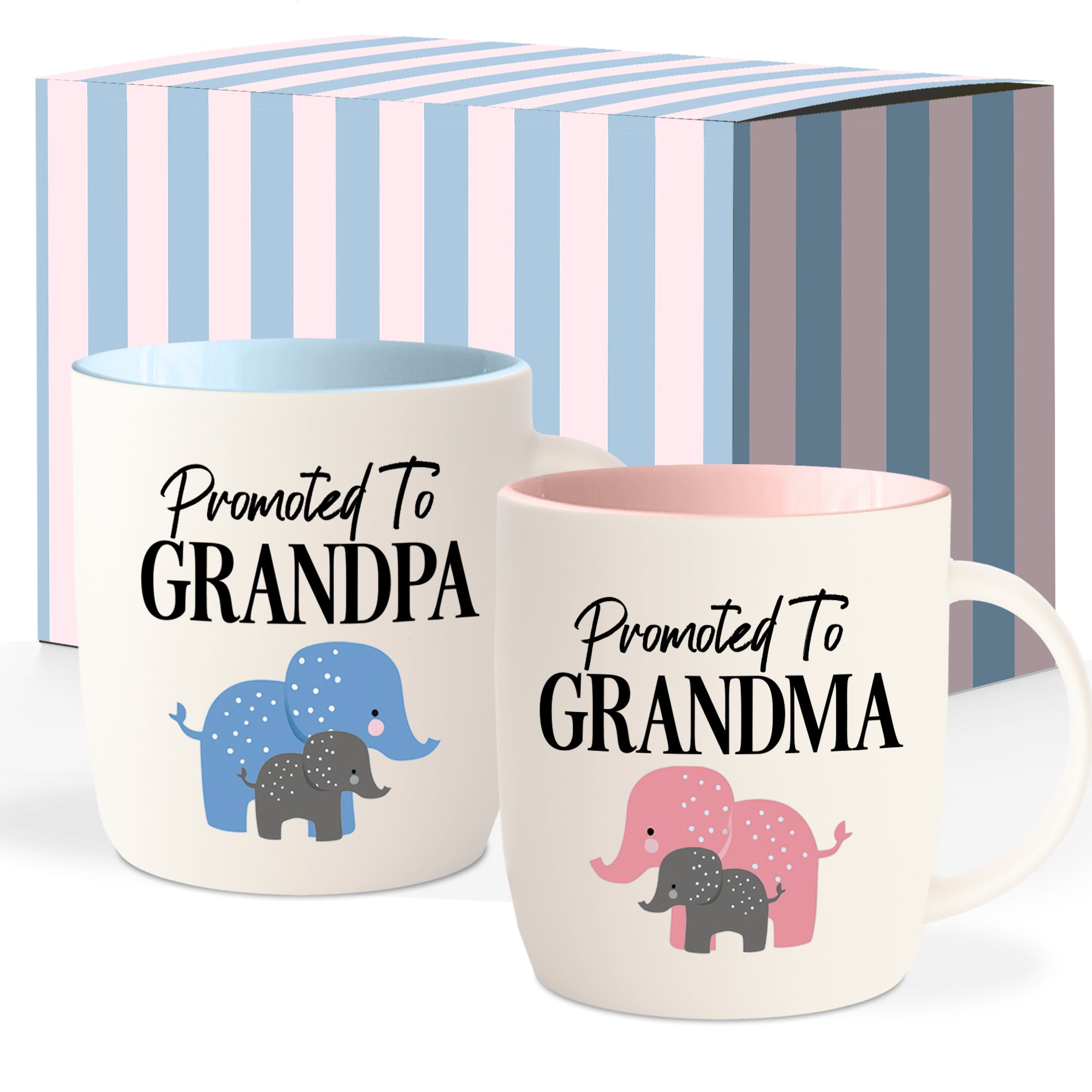 Promoted to Grandma & Grandpa Mug Set – New Grandparents Gift