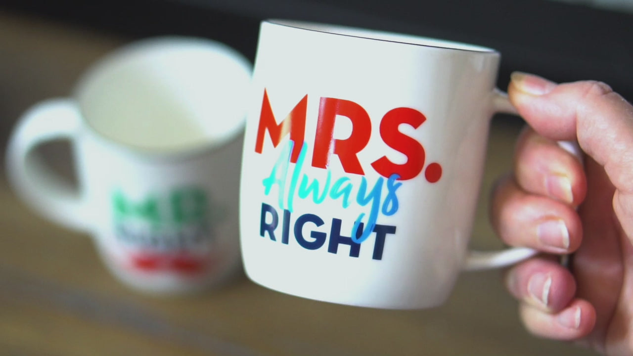 Mr. Right & Mrs. Always Right Mug Set – Bold & Playful