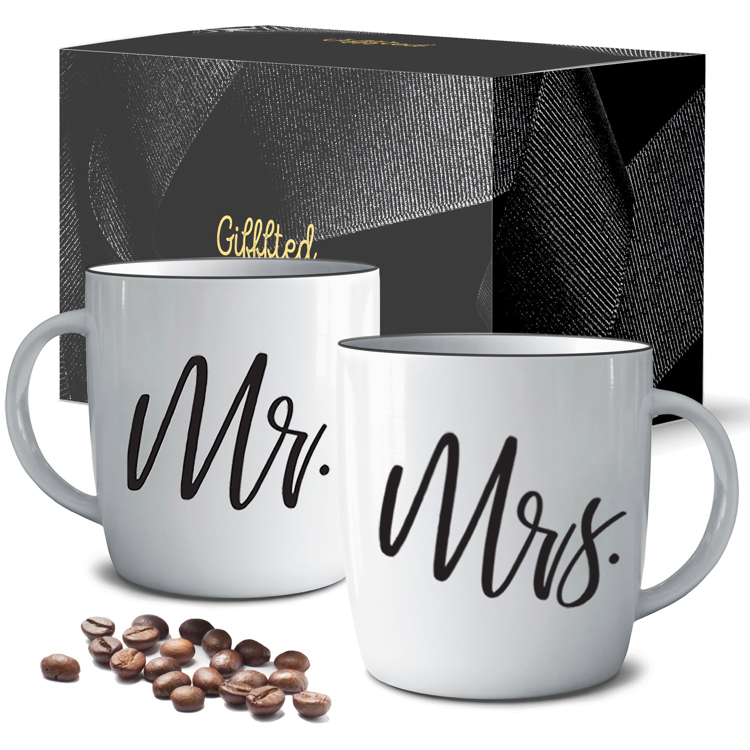 Mr. and Mrs. Coffee Mugs – Elegant Gift Set for Couples