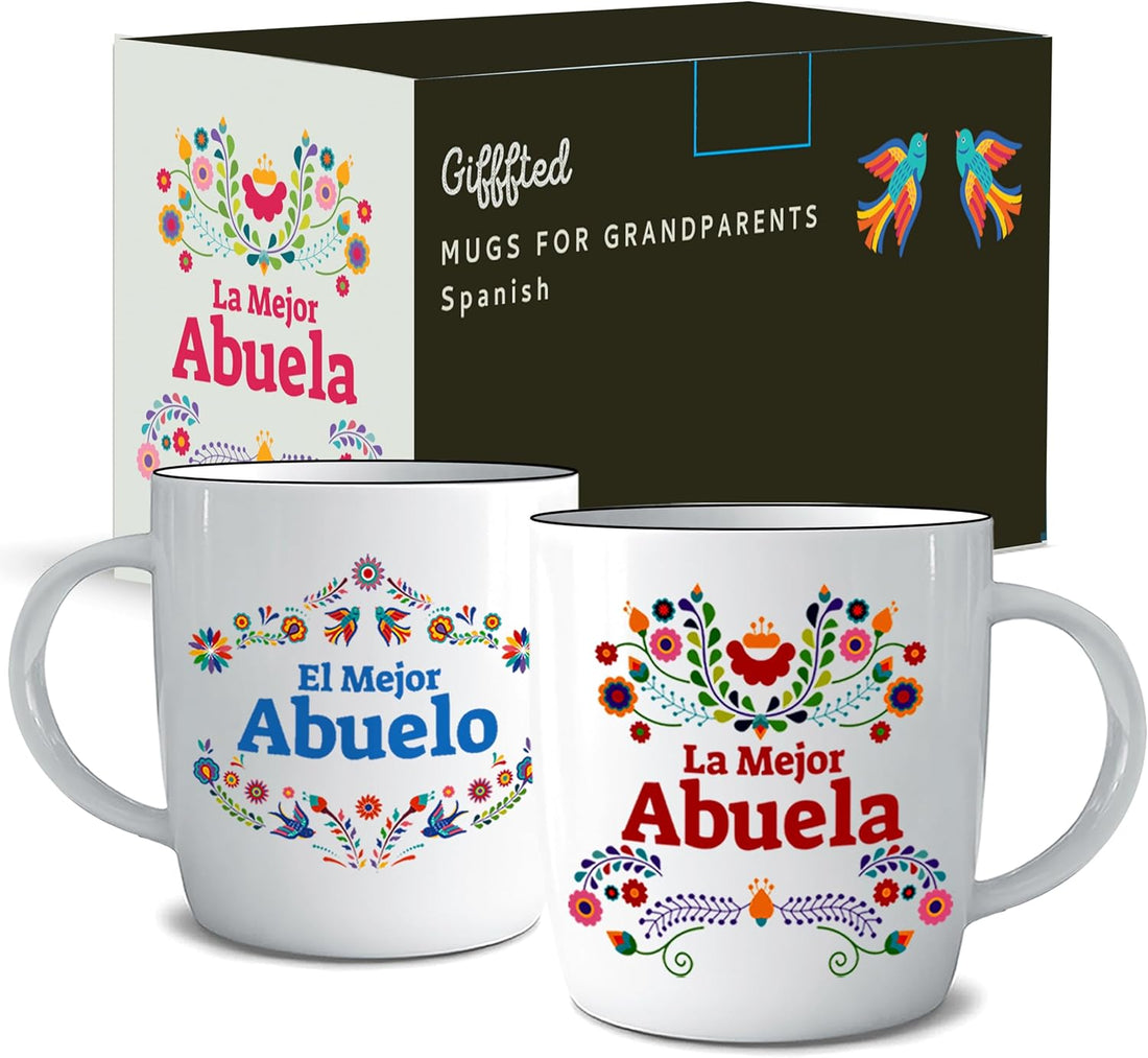 Abuela &amp; Abuelo Gift Mugs – A Colorful Spanish Tribute