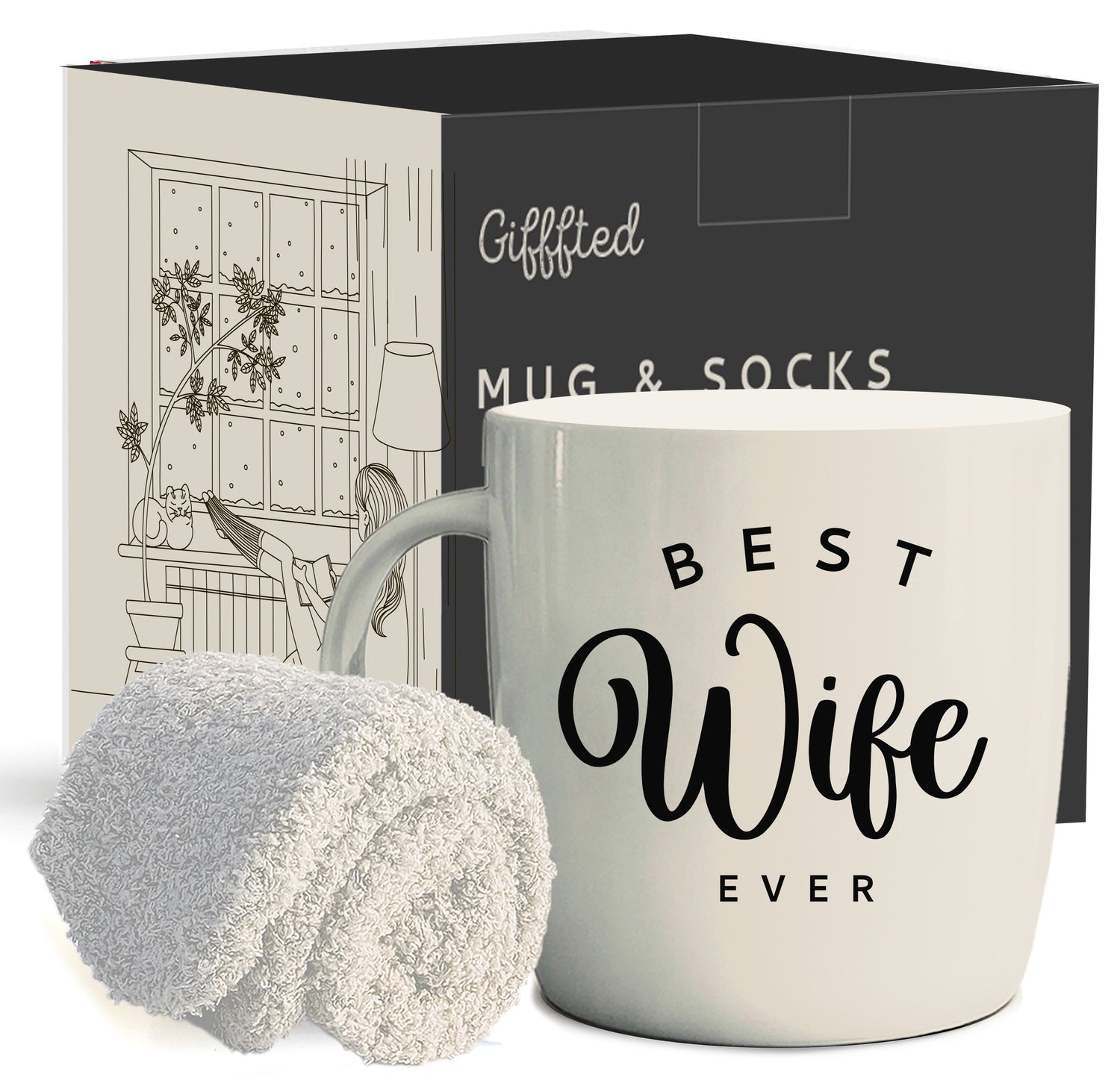 Best Wife Ever Mug and Cream Socks