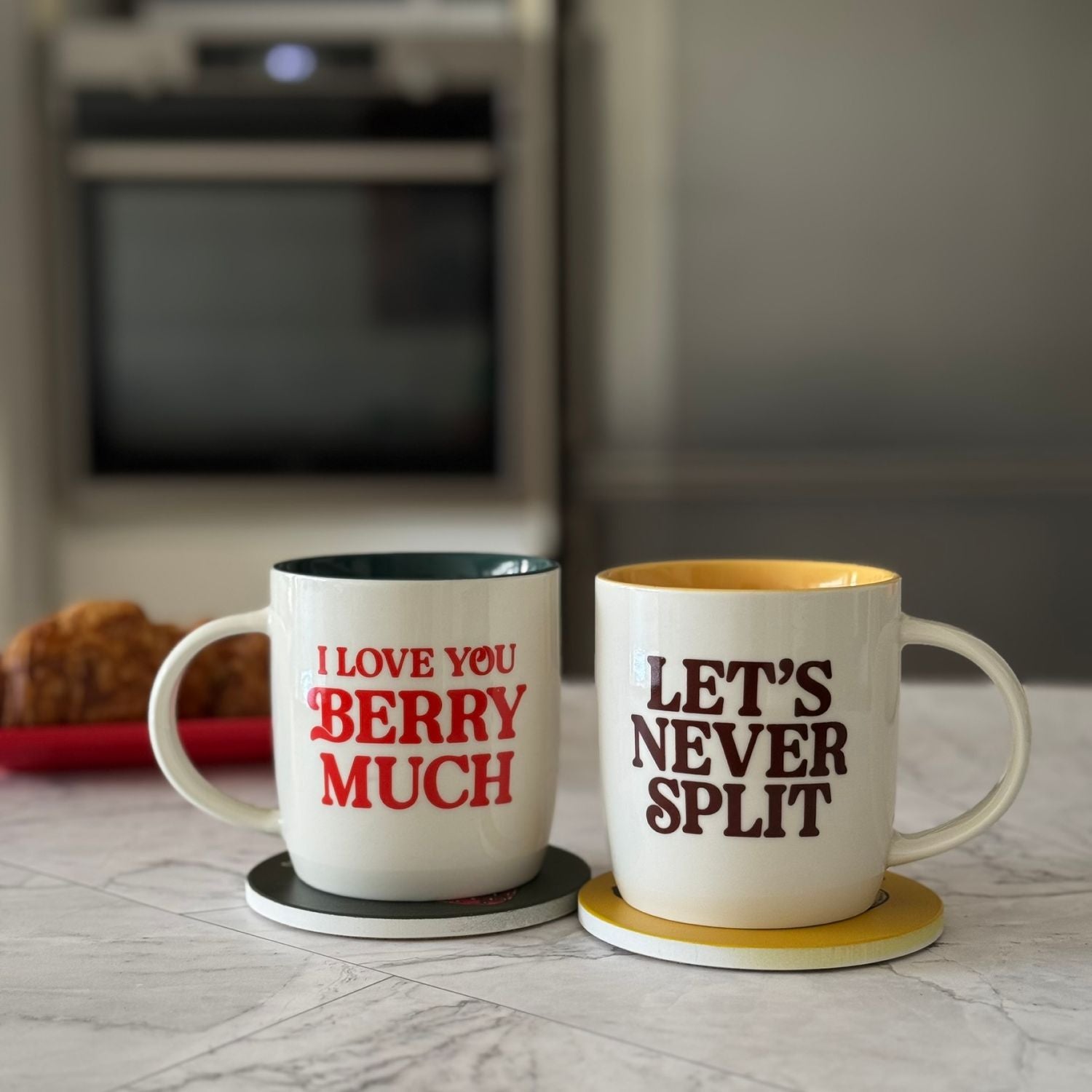 I Love you Berry Much Funny Coffee Mug Set + Coasters