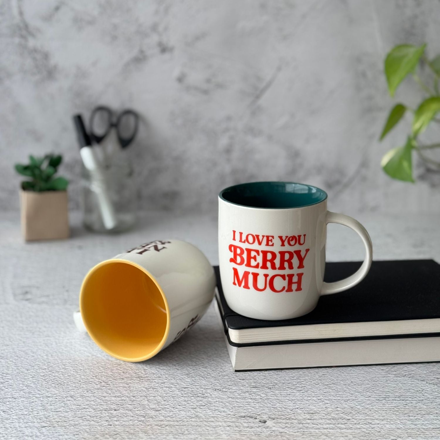 I Love you Berry Much Funny Coffee Mug Set + Coasters