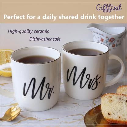 Mr. and Mrs. Coffee Mugs – Elegant Gift Set for Couples