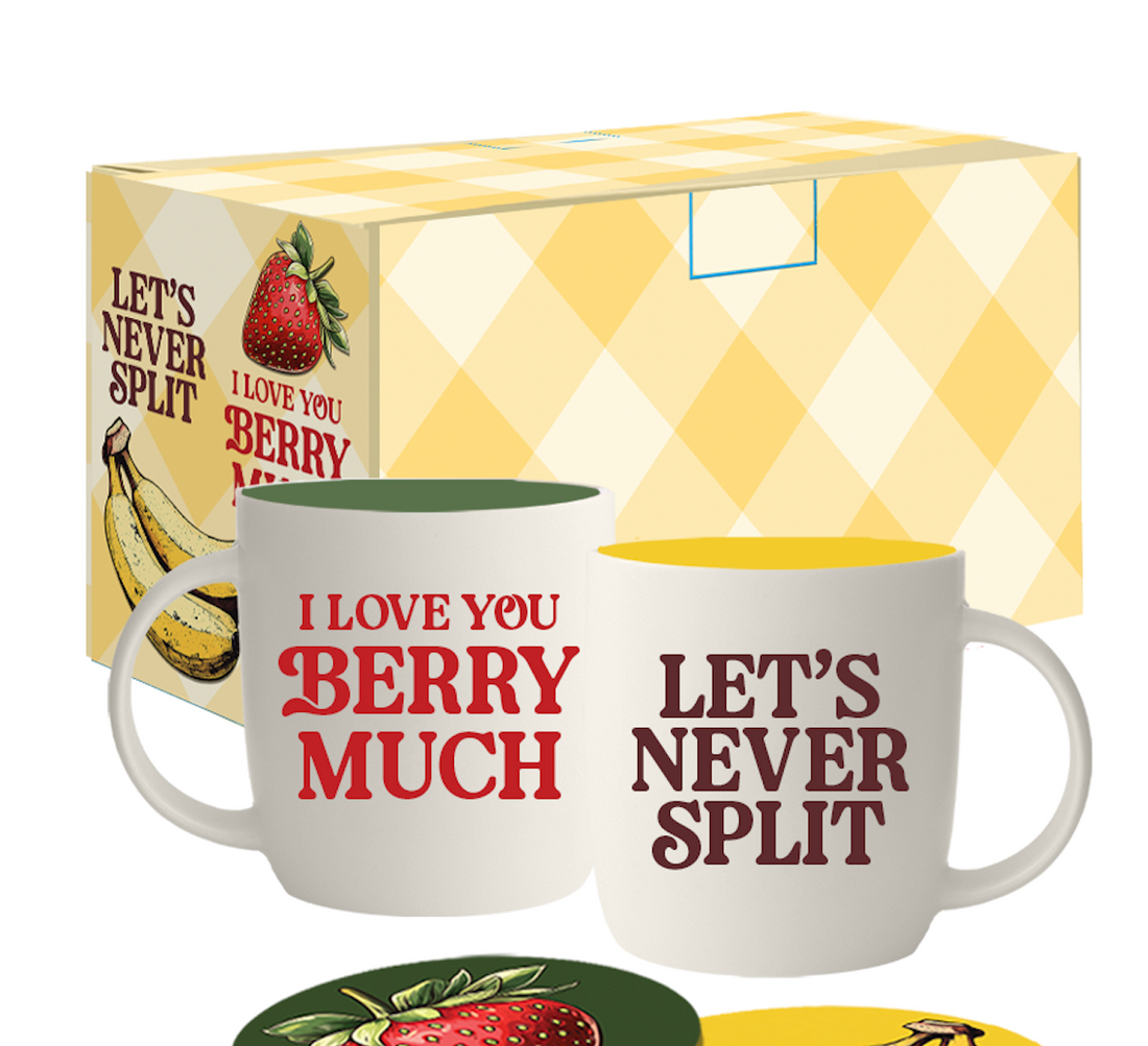 I Love you Berry Much Funny Coffee Mug Set