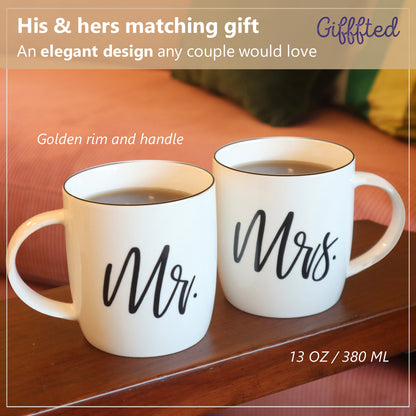 Mr. and Mrs. Coffee Mugs – Elegant Gift Set for Couples