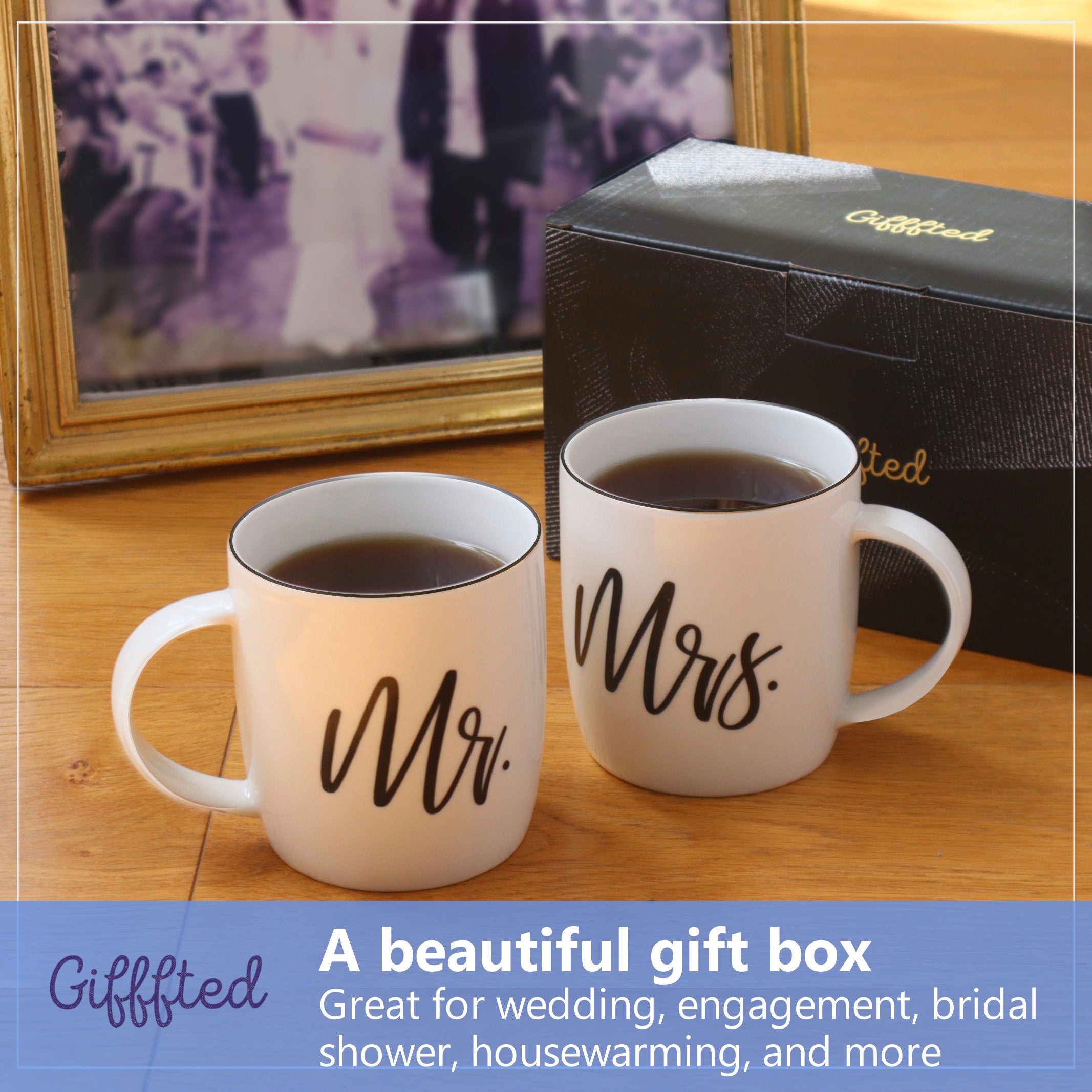 Mr. and Mrs. Coffee Mugs – Elegant Gift Set for Couples