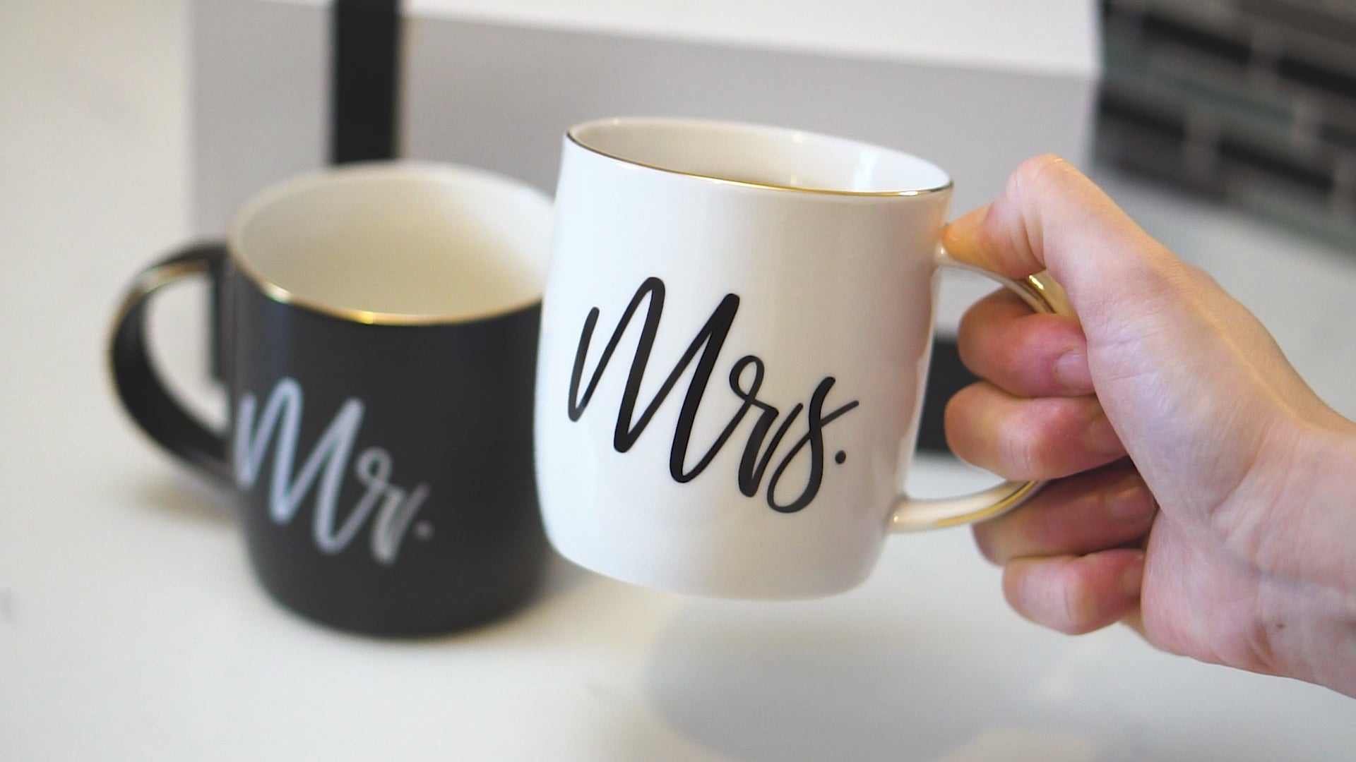 Mr and Mrs Black &amp; White Mugs